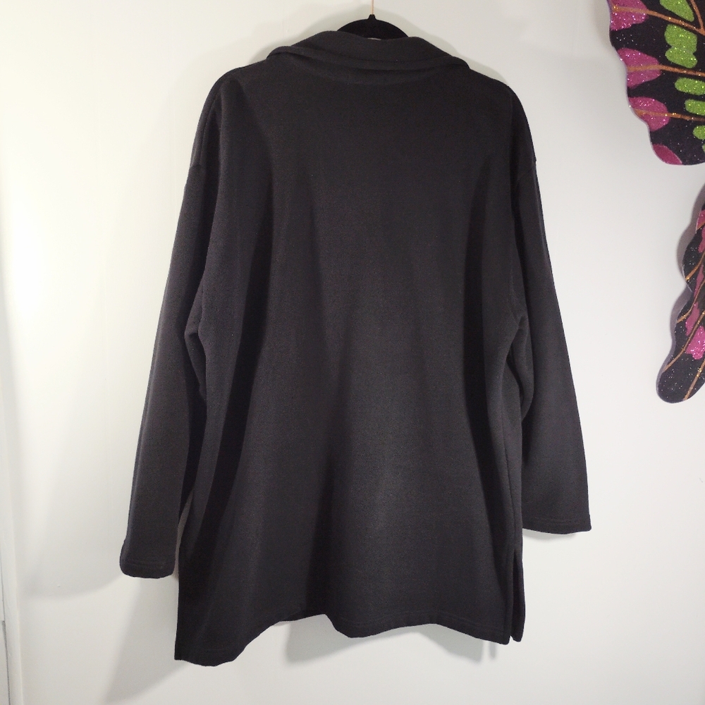 2X Jones New York Cozy Soft Jacket Long Coat Charcoal Gray Pockets Button Down - Picture 13 of 14